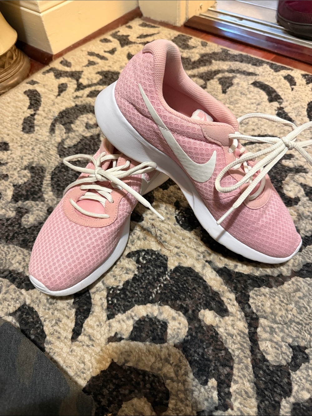 Nike Women's Pink Mesh Athletic Sneakers with White Swoosh